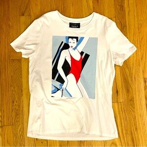 Forever 21 Patrick Nagel Artist Edition Graphic White T-Shirt Size Small